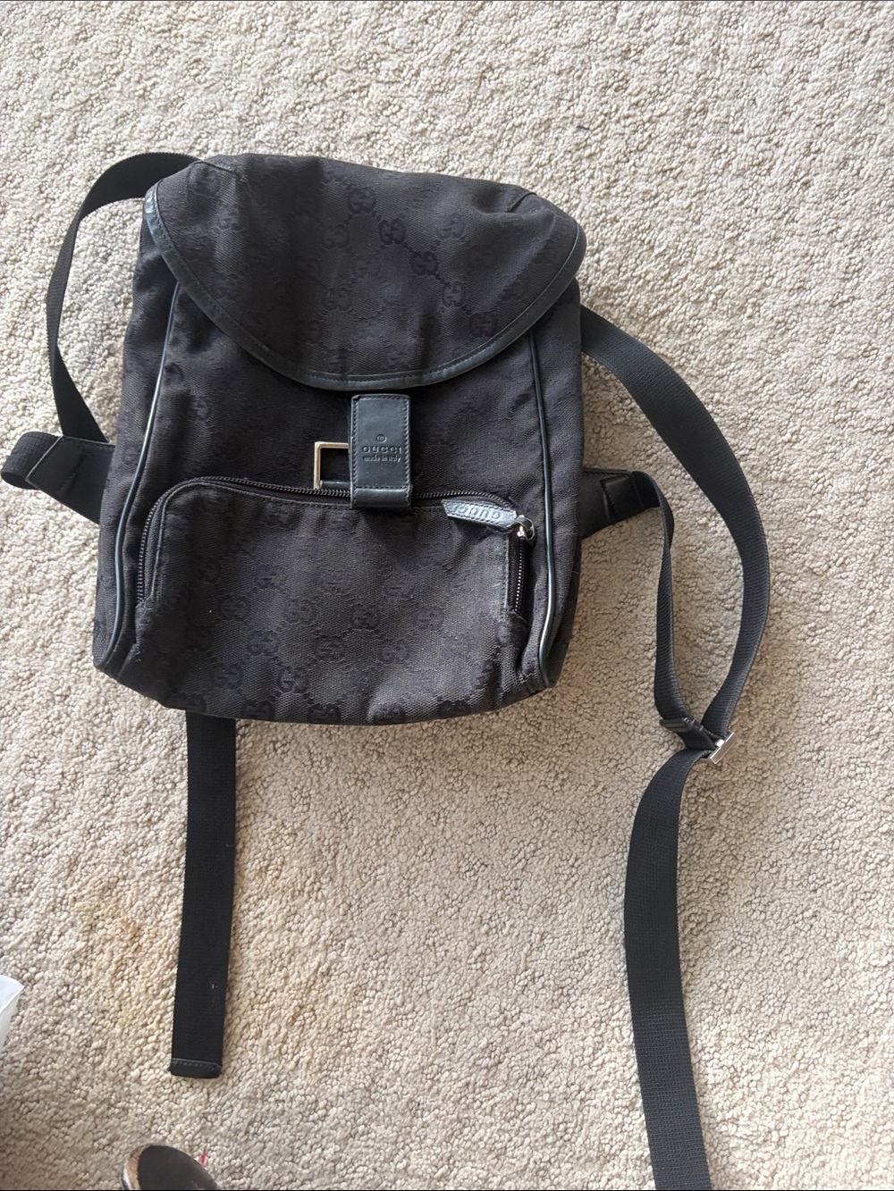 Gucci Dark Gray Monogram Backpack